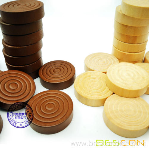 Bescon 1-3/16 inch Classic Carved Stackable Wooden Checkers